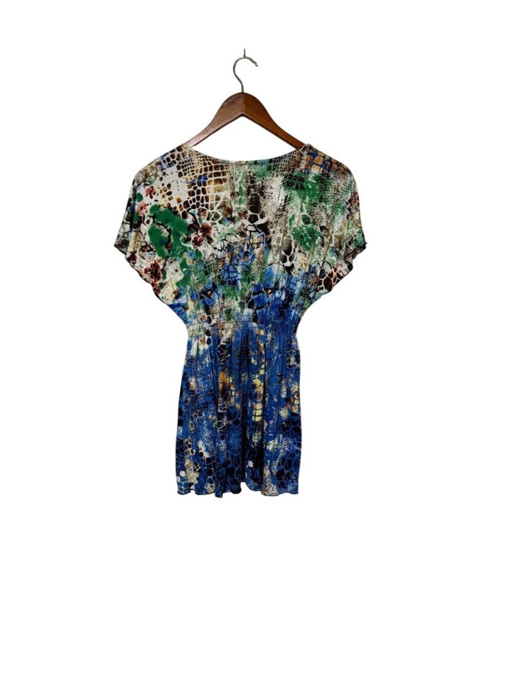 Mushka By Sienna Rose Womens V-Neck Multicolor Dress With Abstract Print Size M - Picture 2 of 7